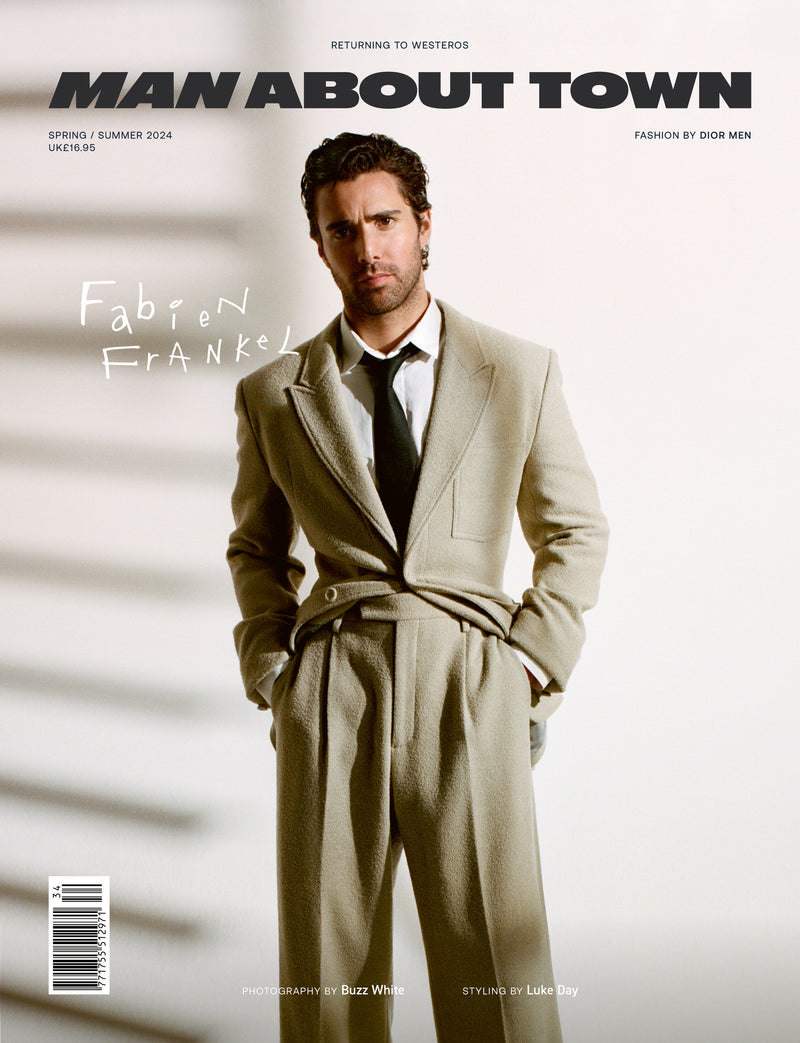 Fabien Frankel Covers Man About Town's Spring/Summer 2024 Issue, wearing Dior Men