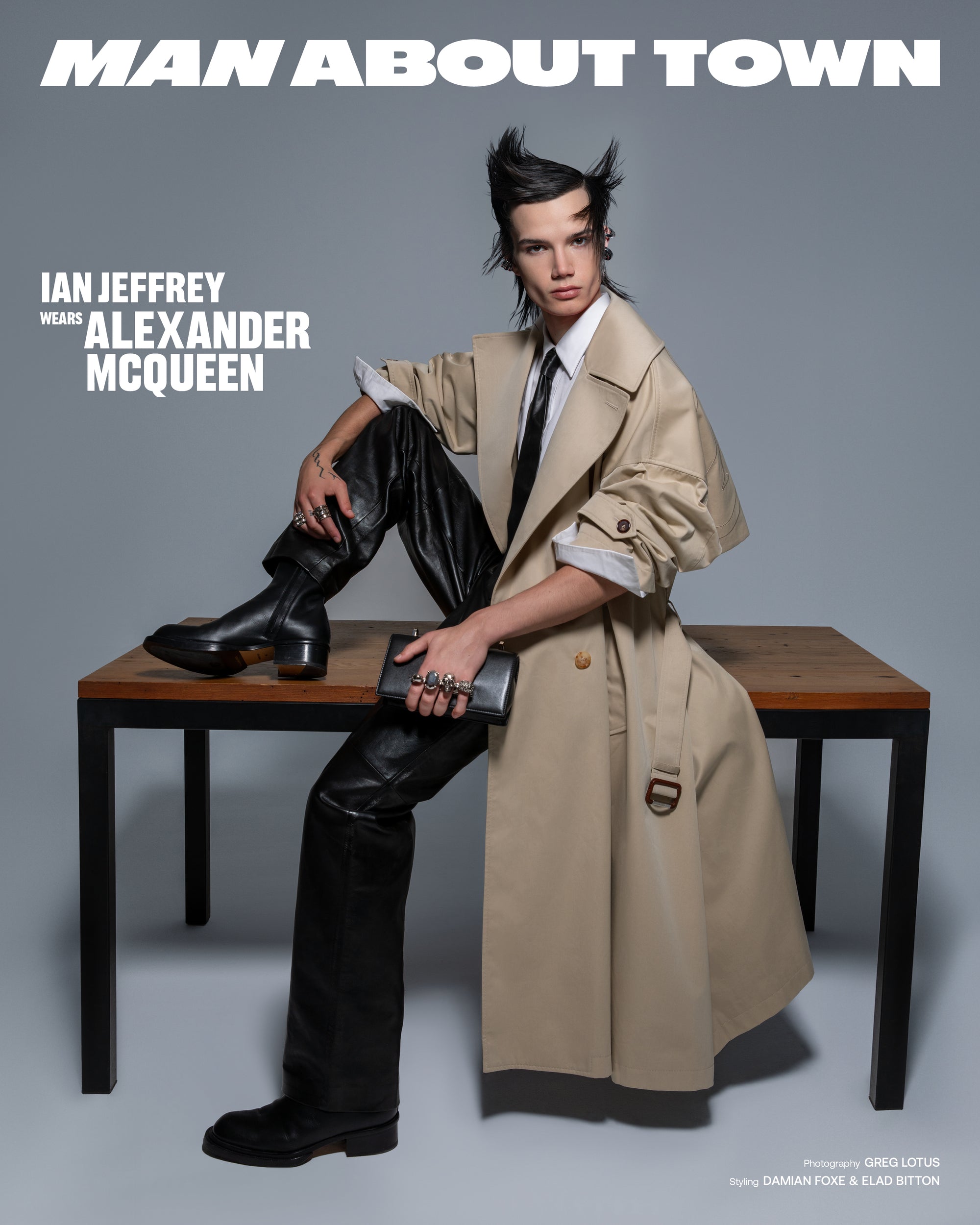 Ian Jeffrey Covers Man About Town's Autumn/Winter 2023 Issue, Wearing Alexander McQueen