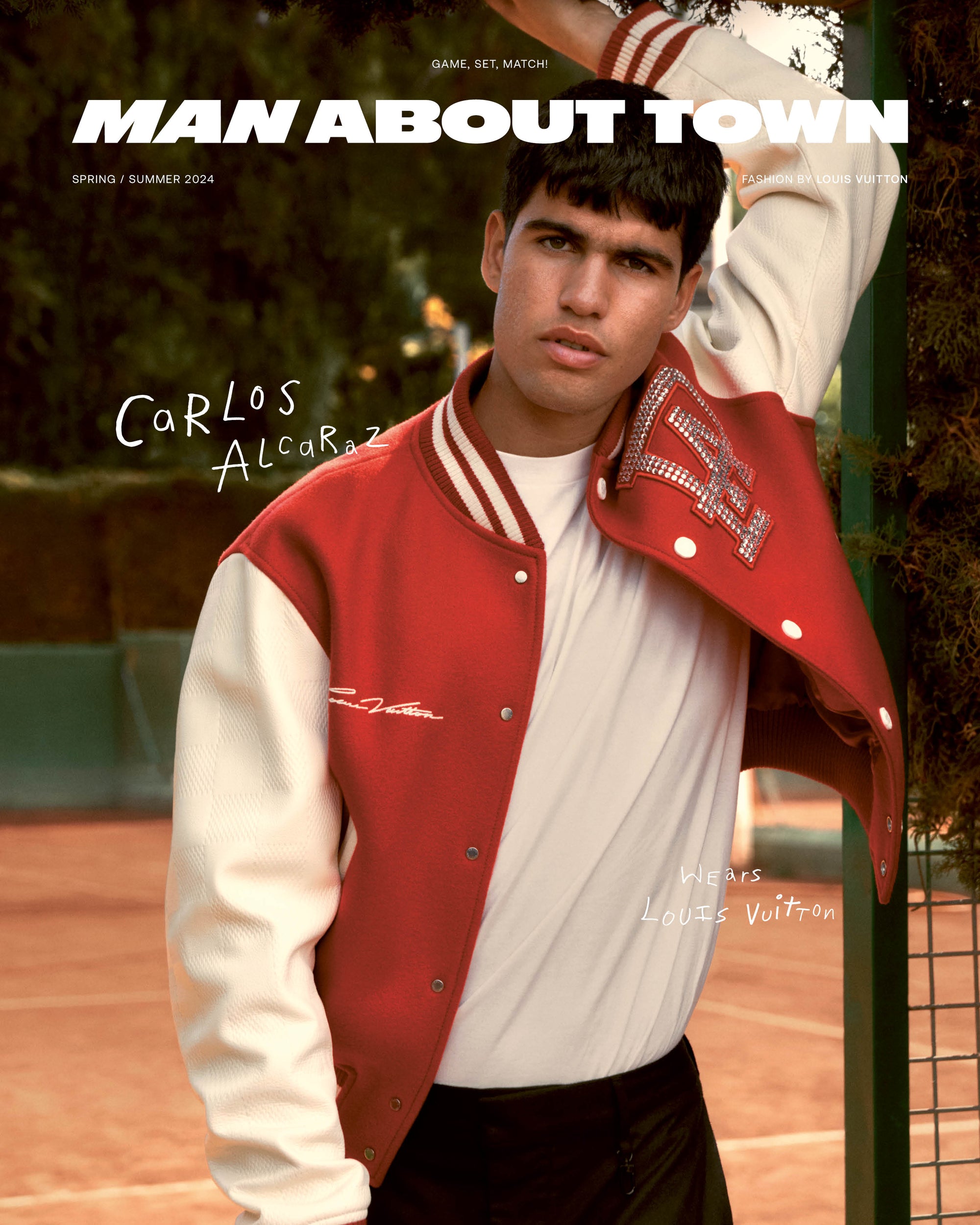 Carlos Alcaraz Covers Man About Town's Spring/Summer 2024 Issue, wearing Louis Vuitton